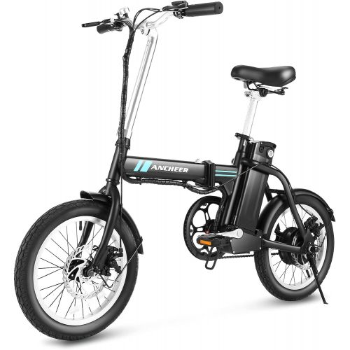  ANCHEER Folding Electric Commuter Bike, 16 City Ebike with 8Ah Removable Lithium-Ion Battery Electric Bicycles