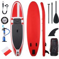 ANCHEER Inflatable Paddle Boards Stand Up for All Skill Levels, 10ft SUP Fishing Yoga Package w/Adjustable Paddle, Leash, Repair Kit, Fin Pump, Travel Backpack