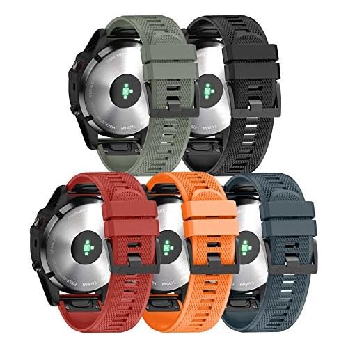  [아마존베스트]ANCOOL Compatible with Fenix 5 Band Easy Fit 22mm Width Soft Silicone Watch Bands Replacement for Fenix 5/Fenix 5 Plus/Forerunner 935/Approach S60/Quatix 5