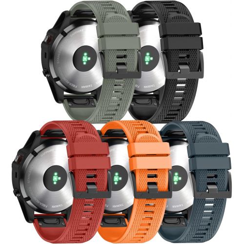  [아마존베스트]ANCOOL Compatible with Fenix 5 Band Easy Fit 22mm Width Soft Silicone Watch Bands Replacement for Fenix 5/Fenix 5 Plus/Forerunner 935/Approach S60/Quatix 5