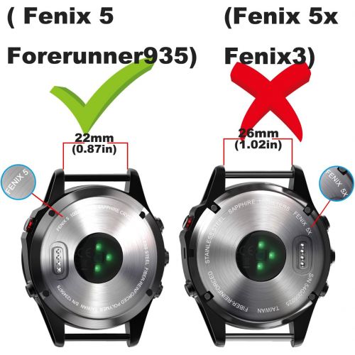  [아마존베스트]ANCOOL Compatible with Fenix 5 Band Easy Fit 22mm Width Soft Silicone Watch Strap Replacement for Fenix 5/Fenix 5 Plus/Forerunner 935/Approach S60/Quatix 5 - Grey