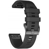 [아마존베스트]ANCOOL Compatible with Fenix 5 Band Easy Fit 22mm Width Soft Silicone Watch Strap Replacement for Fenix 5/Fenix 5 Plus/Forerunner 935/Approach S60/Quatix 5 - Black