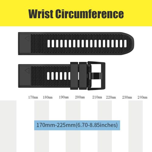  [아마존베스트]ANCOOL Compatible with Fenix 5 Band Easy Fit 22mm Width Soft Silicone Watch Strap Replacement for Fenix 5/Fenix 5 Plus/Forerunner 935/Approach S60/Quatix 5 - Black