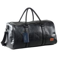 AND THE LIKE Weekender Oversized Travel Duffel Bag With Shoe Pouch, Leather Carry On Bag