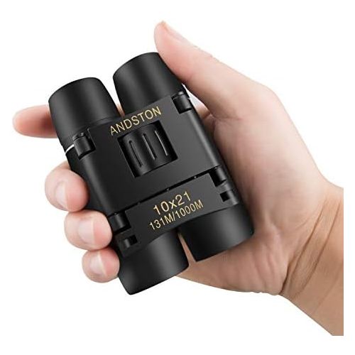  [아마존베스트]ANDSTON 10 x 21 Small Binoculars Compact for Adults Kids Mini Binoculars for Bird Watching Travel Sightseeing Lightweight Pocket Binoculars for Concert Theatre Opera