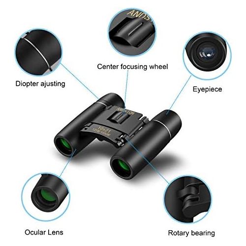  [아마존베스트]ANDSTON 10 x 21 Small Binoculars Compact for Adults Kids Mini Binoculars for Bird Watching Travel Sightseeing Lightweight Pocket Binoculars for Concert Theatre Opera