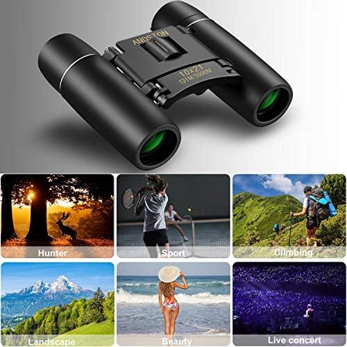  [아마존베스트]ANDSTON 10 x 21 Small Binoculars Compact for Adults Kids Mini Binoculars for Bird Watching Travel Sightseeing Lightweight Pocket Binoculars for Concert Theatre Opera