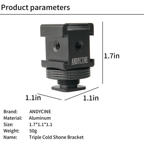  ANDYCINE Triple Shoe Mount with 1/4