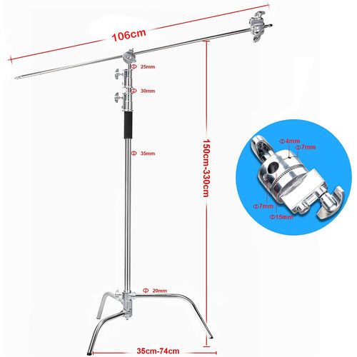  ANDYCINE C-Stand with Arm, Wheels, Sandbags, and Carry Bag (10.8')