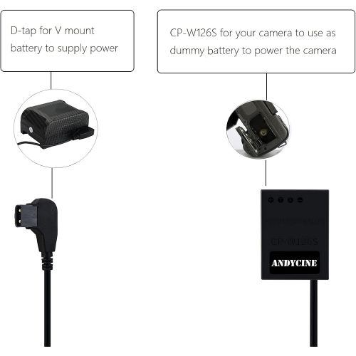  ANDYCINE D-Tap to NP-W126S Intelligent Extendable Dummy Battery for FUJIFILM Cameras X-H1,X-Pro1/2,X-T1/2/3¡­