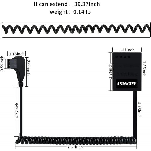  ANDYCINE D-Tap to NP-W126S Intelligent Extendable Dummy Battery for FUJIFILM Cameras X-H1,X-Pro1/2,X-T1/2/3¡­