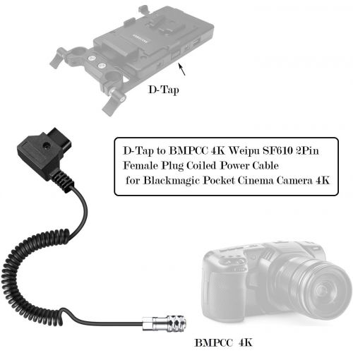  ANDYCINE D-Tap to BMPCC 4K Weipu SF610 2Pin Female Plug Coiled Power Cable for Blackmagic Pocket Cinema Camera 4K¡­