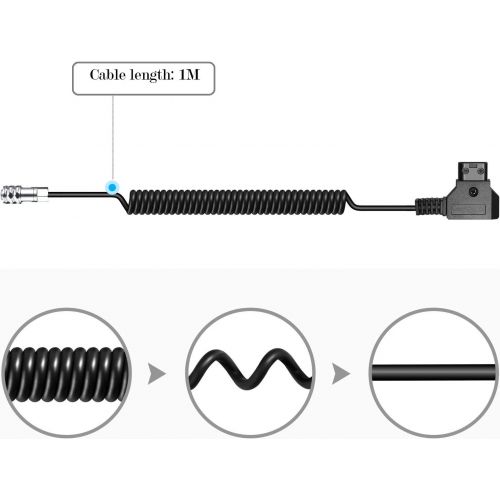  ANDYCINE D-Tap to BMPCC 4K Weipu SF610 2Pin Female Plug Coiled Power Cable for Blackmagic Pocket Cinema Camera 4K¡­