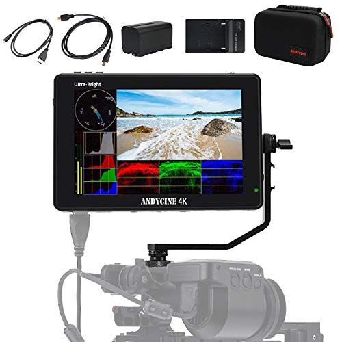  ANDYCINE C7 Field Camera Monitor 7” 2200nits 1920x1200 Touch Screen + F750 Battery&Charger+Mini&Micro HDMI Cords+Carry Case Camera Monitor Compatible for Sony,Canon,Fujifilm,Panaso