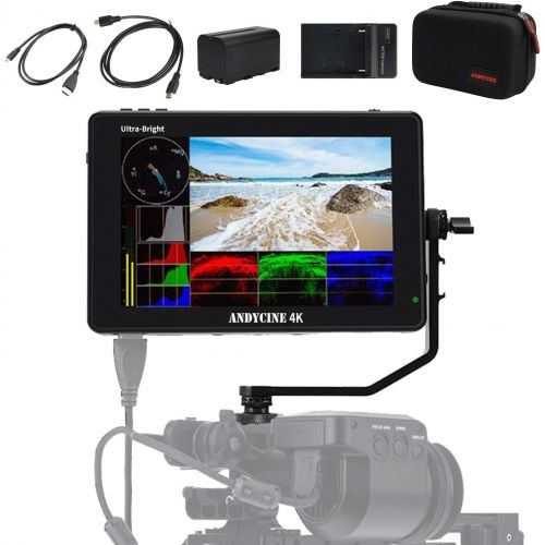  ANDYCINE C7 Field Camera Monitor 7” 2200nits 1920x1200 Touch Screen + F750 Battery&Charger+Mini&Micro HDMI Cords+Carry Case Camera Monitor Compatible for Sony,Canon,Fujifilm,Panaso