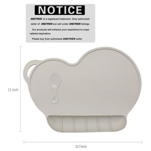  [아마존베스트]ANDYKEN Silicone Baby Placemat - Food Grade Silicone Reusable Travel Placemat for Kids Tiny Diner Portable...