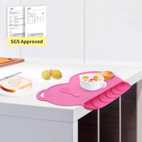  [아마존베스트]ANDYKEN Silicone Baby Placemat - Food Grade Silicone Reusable Travel Placemat for Kids Tiny Diner Portable...