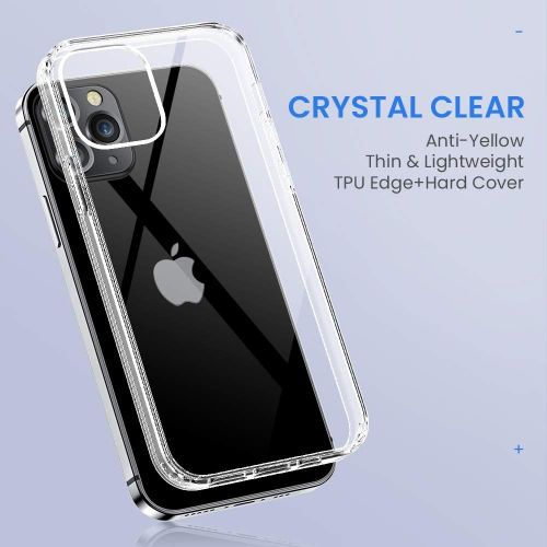  [아마존베스트]ANEMAT Crystal Clear Compatible with iPhone 12 Case, Designed for iPhone 12 Pro Case 5G 6.1 inch [Slim Fit] [Anti-Yellowing]-Clear