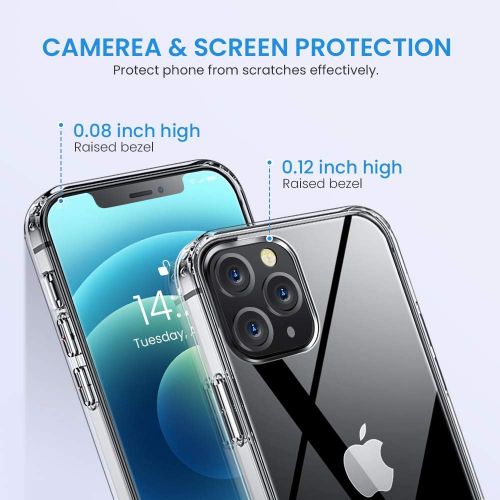  [아마존베스트]ANEMAT Crystal Clear Compatible with iPhone 12 Case, Designed for iPhone 12 Pro Case 5G 6.1 inch [Slim Fit] [Anti-Yellowing]-Clear