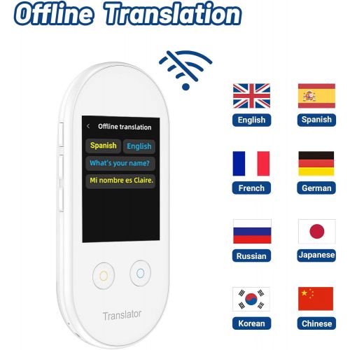  [아마존베스트]ANFIER Language Translator Device with Offline Translation, AI Voice Instant Language Translator (W08) with 2.4 inch Touchscreen Image Translation-108 Languages and Two Way Transla