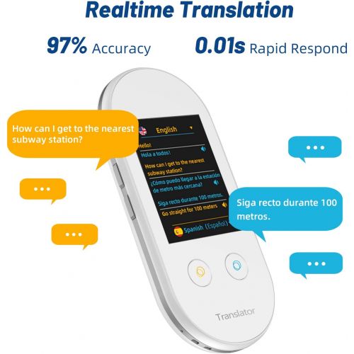  [아마존베스트]ANFIER Language Translator Device with Offline Translation, AI Voice Instant Language Translator (W08) with 2.4 inch Touchscreen Image Translation-108 Languages and Two Way Transla