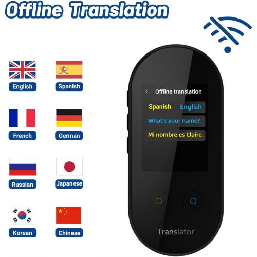  [아마존베스트]ANFIER Language Translator Device with AI Voice Translator(W08) with 2.4 inch Touchscreen Image Translation-108 Languages and Two Way Translator |Wi-Fi|-Black