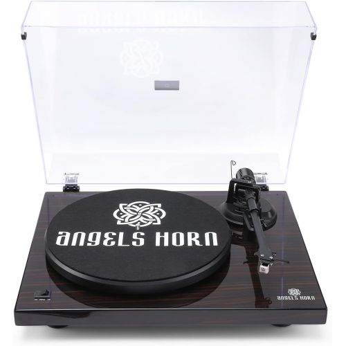  ANGELS HORN Turntable, Vinyl Record Player, Bluetooth Built-in Phono Preamp Belt Drive 2-Speed, Adjustable Counterweight, AT-3600L (Bluetooth Version)