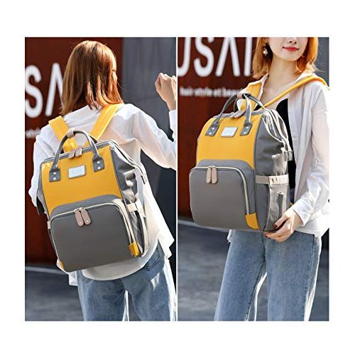  ANGOO Waterproof Diaper Bag Backpack for Mum Dad- Hospital Bags for Women with Insulated Bottle Holder,Wipes Dispenser,Wet Pocket Anti-cheft Backpack Large Capacity Schoolbag boy Girl Tr