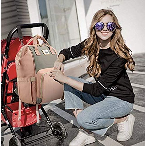  ANGOO Waterproof Diaper Bag Backpack for Mum Dad- Hospital Bags for Women with Insulated Bottle Holder,Wipes Dispenser,Wet Pocket Anti-cheft Backpack Large Capacity Schoolbag boy Girl Tr