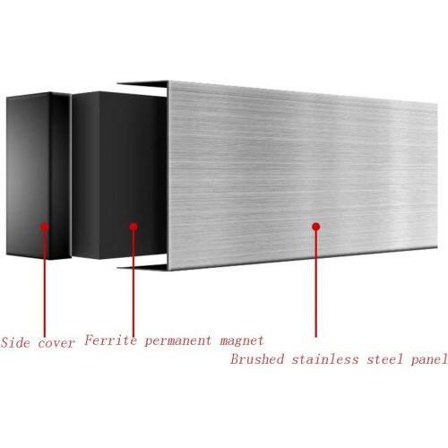  ANHPI Edelstahl-Magnet-Messer-Rack 3M Selbstklebende Kuechengerat-Schiene Gebuerstetes Ende,StainlessSteel-L50.0cm