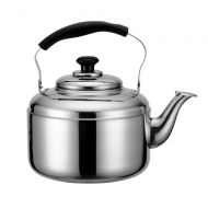 /ANHPI Wasserkocher Stainless Steel 5L 6L Large Capacity Kettle Thickened Bell Sound Kettle Gas Gas Induction Cooker Tea Pot Household,StainlessSteel-6l