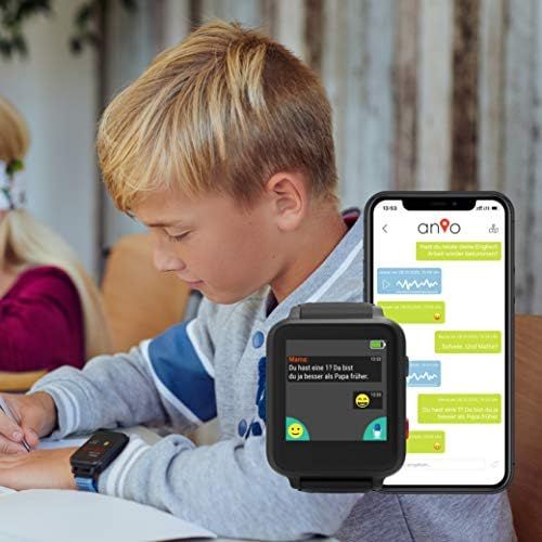  [아마존베스트]Anio 5 (Blue) - 1.3 Inch Touch Colour Display - IP67 Waterproof Phone Watch for Children - 4G LTE, Calls, Messages, School Mode, SOS Function, GPS, Camera and Pedometer