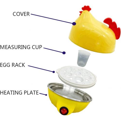  ANIUXIAOGE Zuhause Eierkocher, Eier Dampfer Huhn geformt Eierkocher Neuheit Kueche Kochwerkzeug Heisse Milch Fruehstueck Ei-Dampfer Elektrischer Eierkocher Weiss Gelb,B