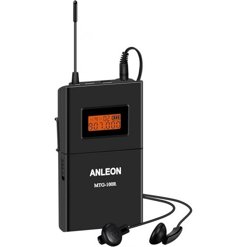  ANLEON MTG-100 Wireless Tour Guide System Church Translation Microphone for Tour Guides Museum Language Translation(1 Transmitter & 10 receivers)
