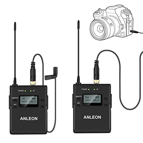  ANLEON P1/C Wireless Lavalier Microphone System Mini Lapel Microphone for Canon 6D 7d 5D3 5d4 Nikon D810 DSLR Cameras & Camcorders Recording, YouTube, Vlogging