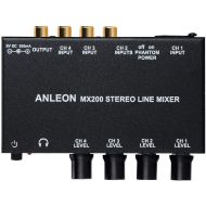 ANLEON Stereo Line Mixer four channel mixer, microphone XLR RCA mixes audio