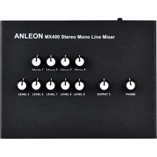  ANLEON MX400 Low-Noise 4-Channel Mono Line Mixer for guitars bass keyboards mix and 5-Channel Stereo Mixer