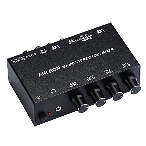  ANLEON Stereo Line Mixer four channel mixer, microphone XLR RCA mixes audio