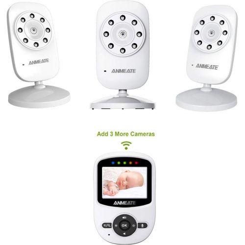  [아마존 핫딜]  [아마존핫딜]Video Baby Monitor with Digital Camera, ANMEATE Digital 2.4Ghz Wireless Video Monitor with Temperature Monitor, 960ft Transmission Range, 2-Way Talk, Night Vision, High Capacity Ba