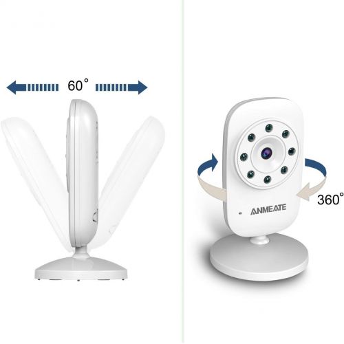  ANMEATE Video Baby Monitor with Camera and Infrared Night Vision, Two-Way Talkback, and Temperature Monitor...