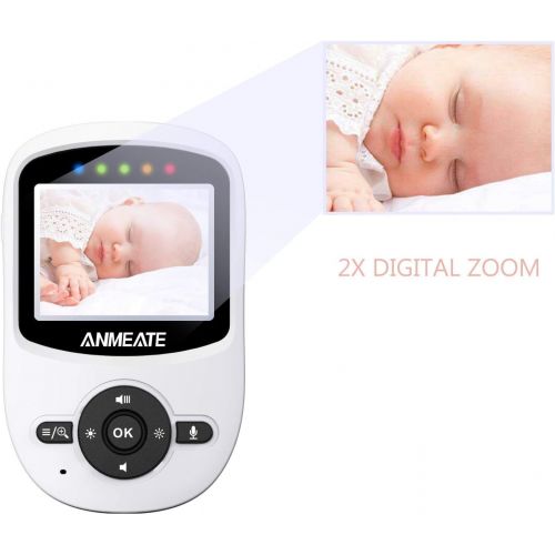  Video Baby Monitor with Digital Camera, ANMEATE Digital 2.4Ghz Wireless Video Monitor with Temperature Monitor, 960ft Transmission Range, 2-Way Talk, Night Vision, High Capacity Ba