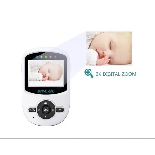  Video Baby Monitor with Digital Camera, ANMEATE Digital 2.4Ghz Wireless Video Monitor with Temperature Monitor, 960ft Transmission Range, 2-Way Talk, Night Vision, High Capacity Ba