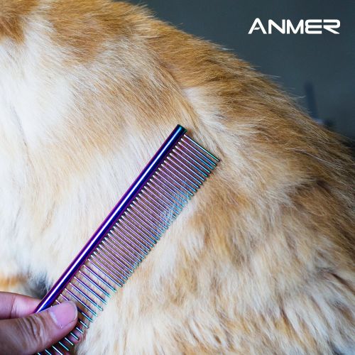  ANMER WAZ-70440C Pet Grooming Scissors Set Kits(4 pairs- For Body, Face, Ear, Nose, Paw) for Small, Medium & Large Dogs and Cats - Sharp and Strong Stainless Steel Blade