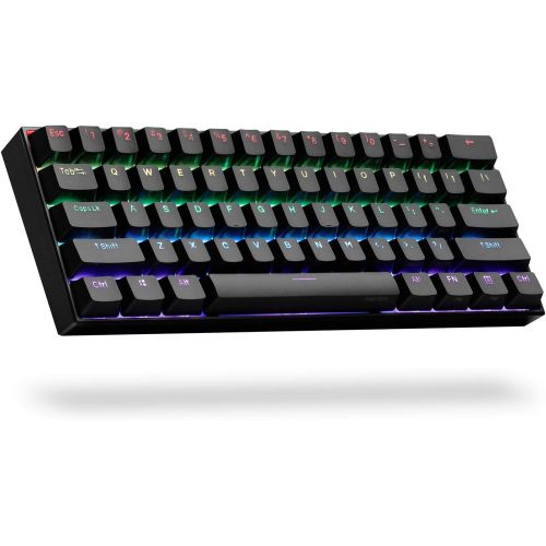  ANNE PRO 2, 60% Wired/Wireless Mechanical Keyboard (Gateron Brown Switch/Black Case) - Full Keys Programmable - True RGB Backlit - Tap Arrow Keys - Double Shot PBT Keycaps - NKRO -