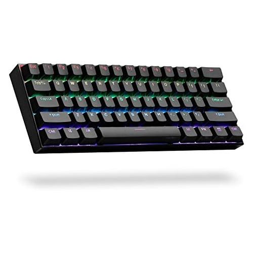  [아마존베스트]ANNE PRO 2, 60% Wired/Wireless Mechanical Keyboard (Gateron Brown Switch/Black Case) - Full Keys Programmable - True RGB Backlit - Tap Arrow Keys - Double Shot PBT Keycaps - NKRO -