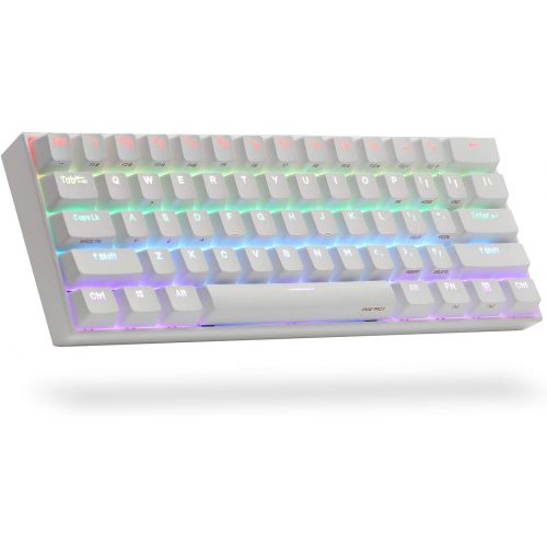  [아마존베스트]ANNE PRO 2, 60% Wired/Wireless Mechanical Keyboard (Gateron Brown Switch/White Case) - Full Keys Programmable - True RGB Backlit - Tap Arrow Keys - Double Shot PBT Keycaps - NKRO -