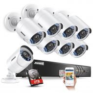 ANNKE 8CH 6.0MP IP Camera Security System with 4 Megapixels Super HD 2560x1440 4 Bullet IP Cameras,Power over Ethernet, 2TB HDD