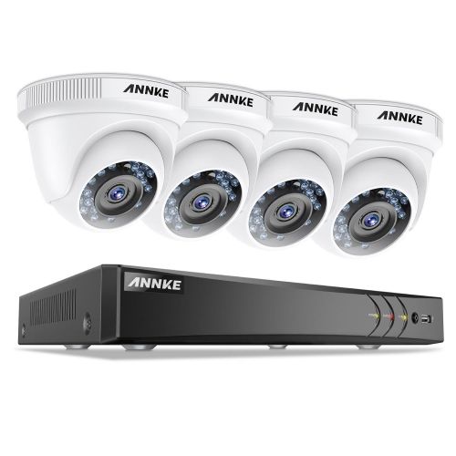  ANNKE 1080P Security Camera System 4CH HD-TVI DVR and (4) 2.0MegaPixels (1920TVL) Weatherproof Dome Cameras with Super Day Night Vision, NO HDD