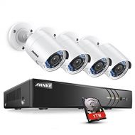ANNKE FULL HD 1080p Outdoor Security Camera System H.264+ HD-TVI DVR and (4) 2MP 1920TVL Weatherproof Bullet Cameras, 100ft Night Vision, 1TB DVR Storage, Metal Housing, Email Aler