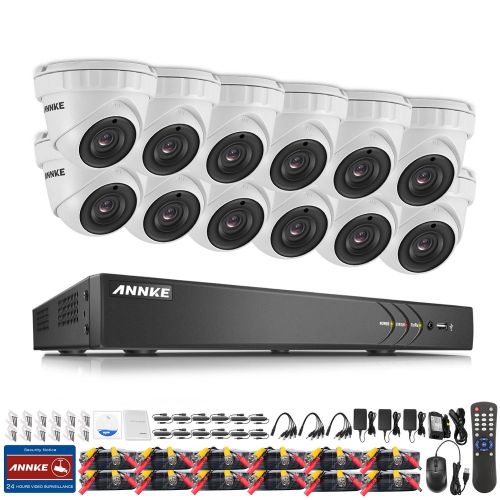  ANNKE 16CH 3MP Outdoor Security Camera System 4K DVR Recorder and (12) 1920x1536p CCTV Weatherproof Cameras with Metal Housing, NO HDD